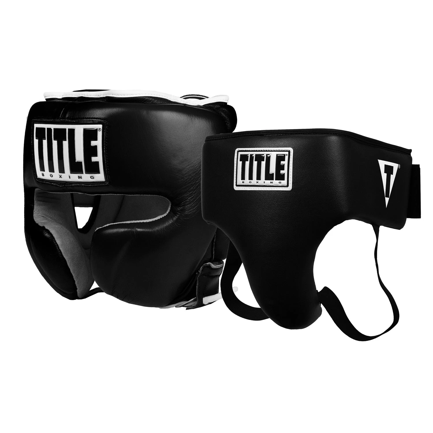 TITLE Boxing Headgear And Groin Protector Bundle 1 TITLE Boxing Headgear And Groin Protector Bundle