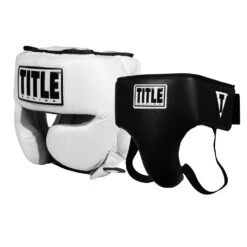 TITLE Boxing Headgear And Groin Protector Bundle 35 TITLE Boxing Headgear And Groin Protector Bundle -TITLE Boxing Shop BNDL61 WH TITLE Boxing Headgear and Groin Protector Bundle