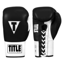 TITLE Boxing Great Official Pro Fight Boxing Gloves -TITLE Boxing Shop GRPFG BK WH 1