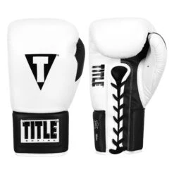 TITLE Boxing Great Official Pro Fight Boxing Gloves -TITLE Boxing Shop GRPFG WH BK 1