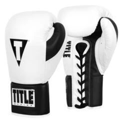 TITLE Boxing Great Official Pro Fight Boxing Gloves -TITLE Boxing Shop GRPFG WH BK 2