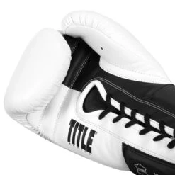 TITLE Boxing Great Official Pro Fight Boxing Gloves -TITLE Boxing Shop GRPFG WH BK 5