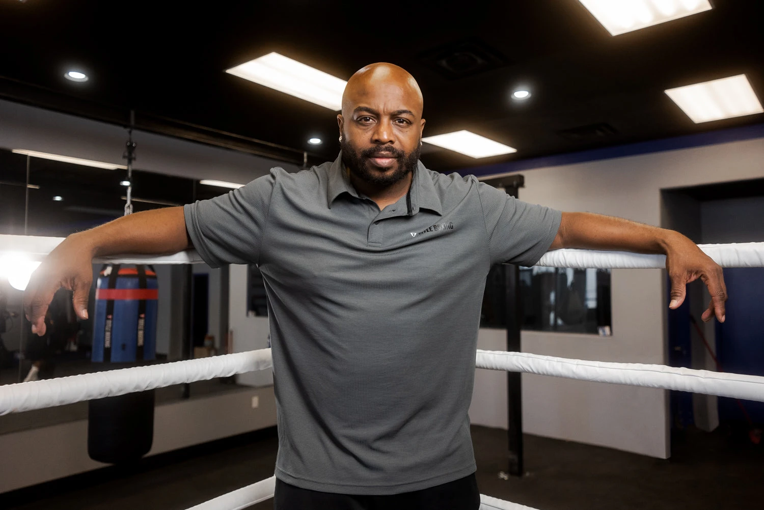 TITLE Boxing Poly Checker Polo 5 TITLE Boxing Poly Checker Polo - Image 5