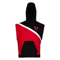 TITLE Boxing Split Combat Sleeveless Hoodie -TITLE Boxing Shop LTA10 BK RD 2