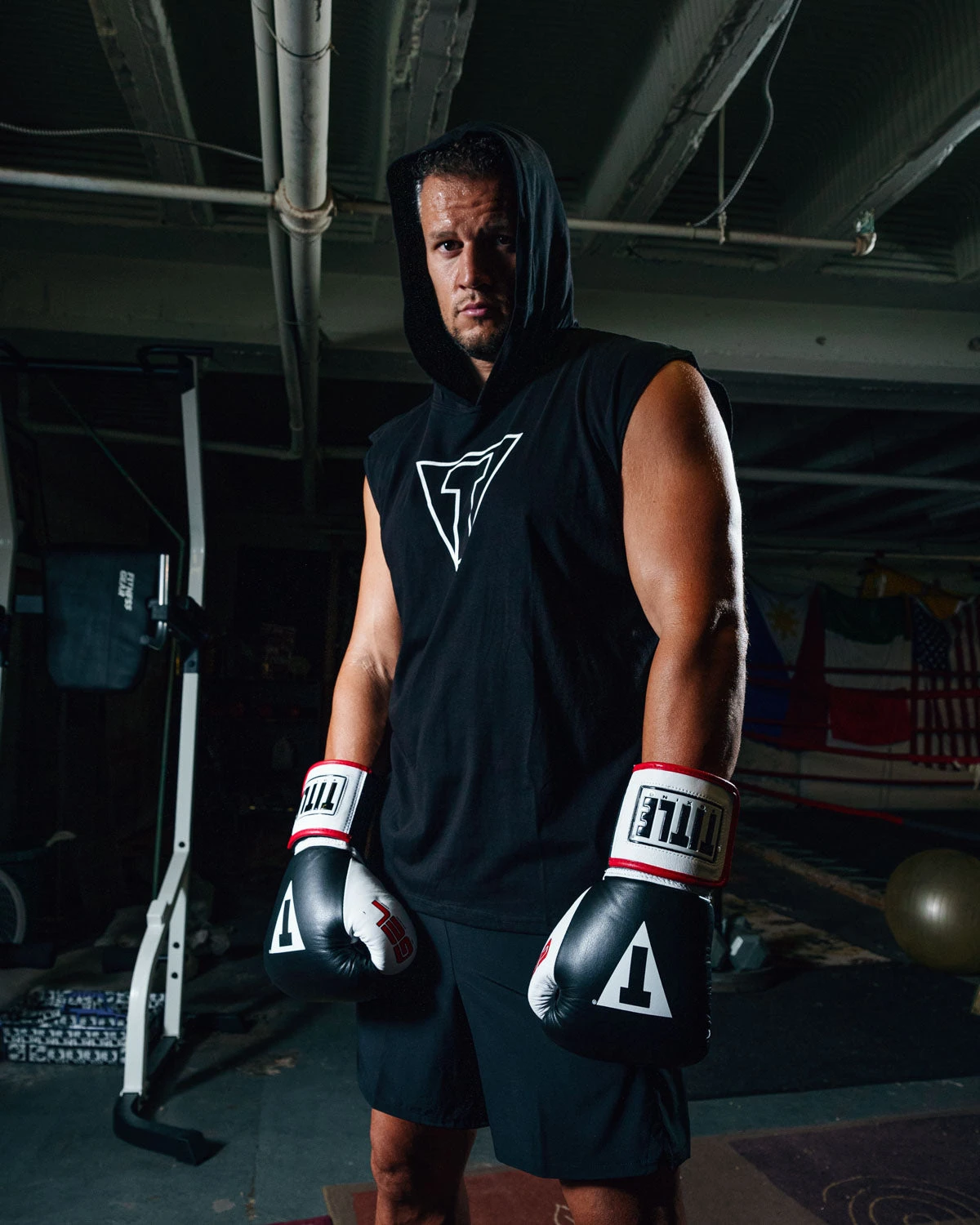 TITLE Boxing Outline Sleeveless Hoodie 2 TITLE Boxing Outline Sleeveless Hoodie - Image 2