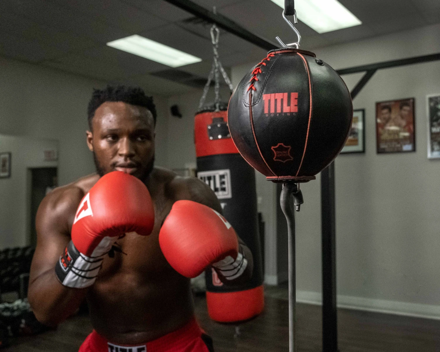 TITLE Boxing Retro Style Leather Double End Bag 3 TITLE Boxing Retro Style Leather Double End Bag - Image 3