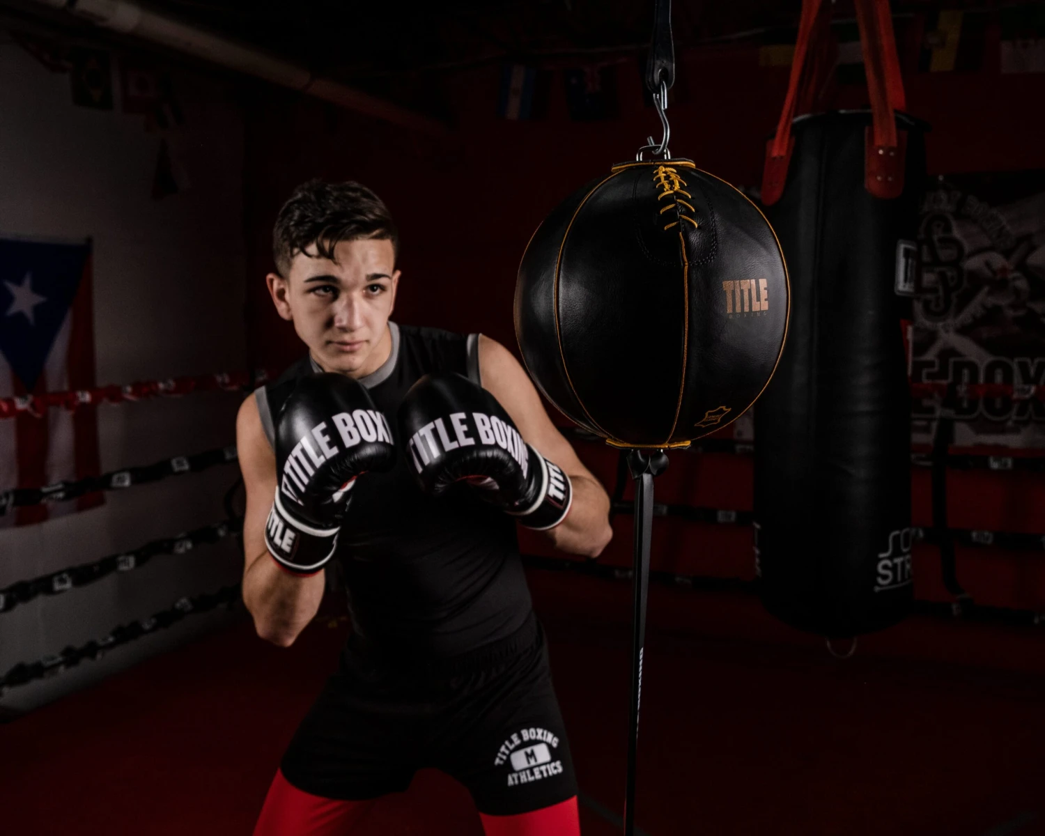 TITLE Boxing Retro Style Leather Double End Bag 6 TITLE Boxing Retro Style Leather Double End Bag - Image 6