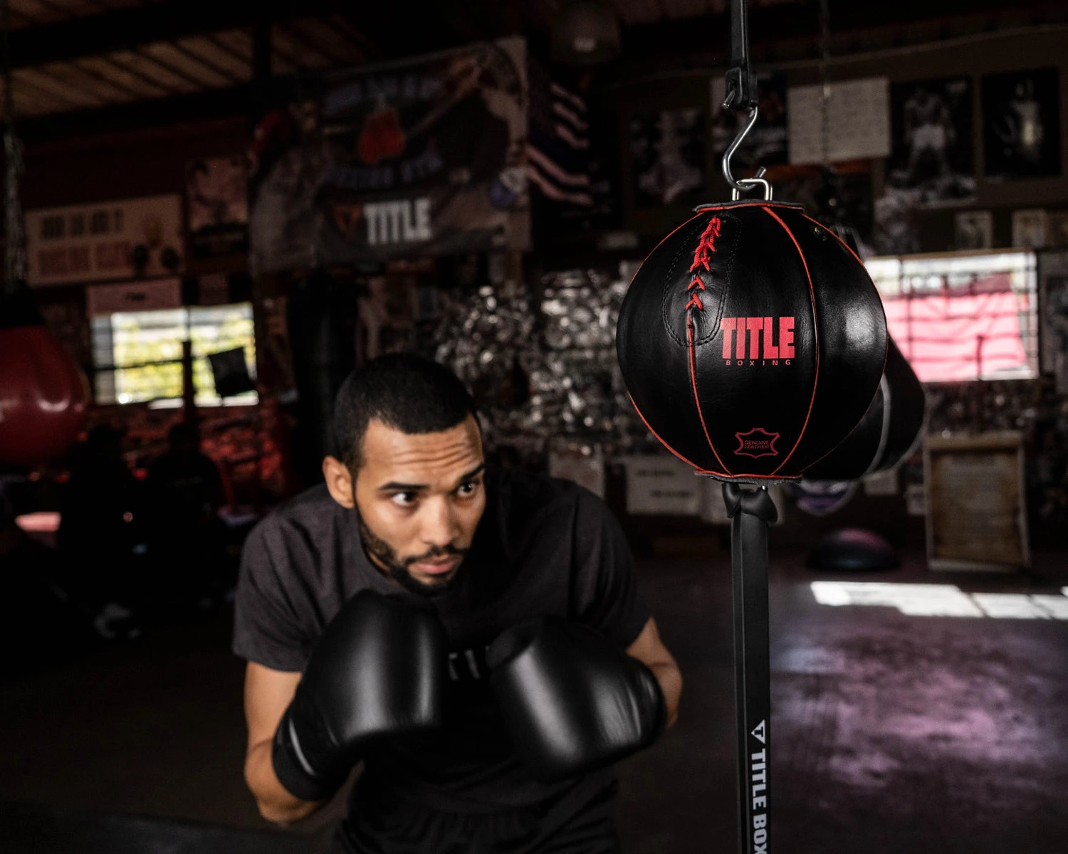 TITLE Boxing Retro Style Leather Double End Bag 4 TITLE Boxing Retro Style Leather Double End Bag - Image 4