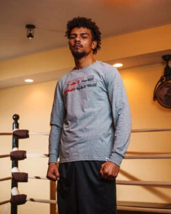 TITLE Boxing Split Label Performance Long Sleeve Tee -TITLE Boxing Shop TBLS9GR 1