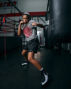 TITLE Boxing Women's Vintage Short Sleeve Hooded Tee -TITLE Boxing Shop TBWTS213GR 2