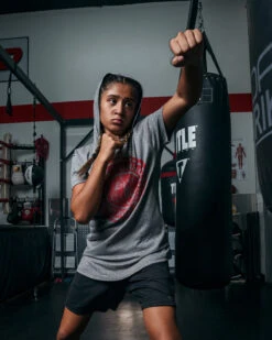 TITLE Boxing Women's Vintage Short Sleeve Hooded Tee -TITLE Boxing Shop TBWTS213GR 3