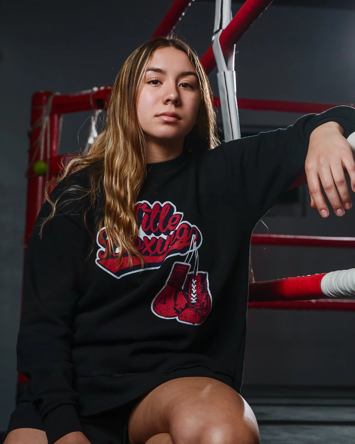 TITLE Boxing Classic Script Women's Fleece Pullover 2 TITLE Boxing Classic Script Women's Fleece Pullover - Image 2