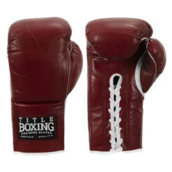TITLE Boxing Old School Leather Lace-Up Sparring Boxing Gloves -TITLE Boxing Shop TITLE Boxing Old School Leather Lace Up Sparring Gloves main view oslsg mr 01