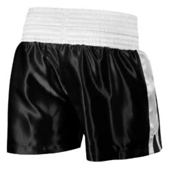 TITLE Boxing Professional Women’s Satin Striped Boxing Trunks -TITLE Boxing Shop TPBTW2 BK WH 3