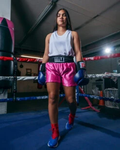 TITLE Boxing Professional Women’s Satin Striped Boxing Trunks -TITLE Boxing Shop TPBTW2PK 1