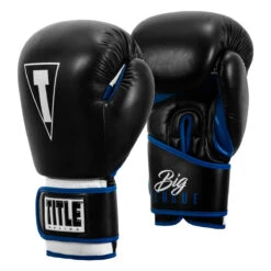 TITLE Boxing Leather Big League Training Gloves -TITLE Boxing Shop bltg2 bk bl 02