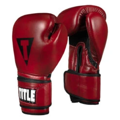 TITLE Boxing Blood Red Leather Training Gloves -TITLE Boxing Shop brtg rd 002