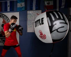 TITLE Boxing Mammoth Smash Double End Bag -TITLE Boxing Shop msbdeb bk wh rd 6