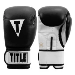 TITLE Premier Leather Super Bag Gloves 2.0 -TITLE Boxing Shop tsbg2 bk wh 001 1 1